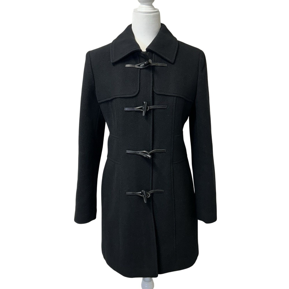 Banana Republic Women's Wool Blend Toggle Pea Coat Black Size Small‎ 90% Wool